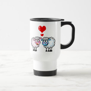 Mug De Voyage Moutons drôles de bande dessinée, épousant des