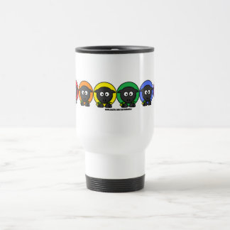 Mug De Voyage Moutons pelucheux anonymes d'arc-en-ciel de