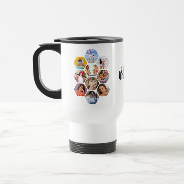 Mug De Voyage Multiphoto Collage simple moderne personnalisé (Gauche)