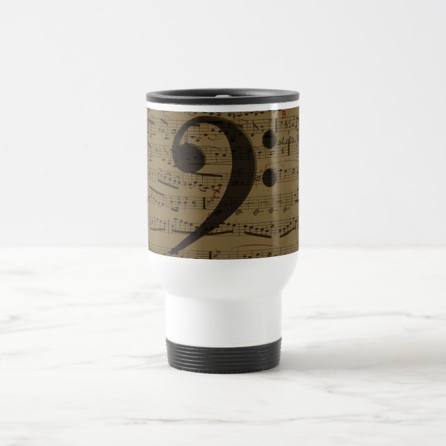 Mug De Voyage Musical Treble Clef Sheet Musique Classique (Centre)
