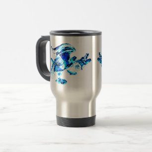 Mug De Voyage Musique de dragon de givre bleu