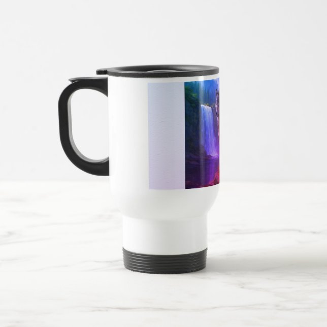 Mug De Voyage Musique de forêt de loup mystique (Gauche)