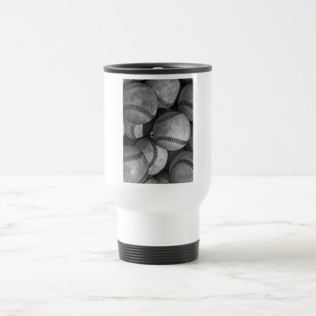 Mug De Voyage Musique de voyage de baseball noir et blanc (Centre)