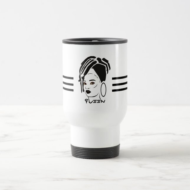 Mug De Voyage Musique de voyage de la reine africaine cool (Centre)
