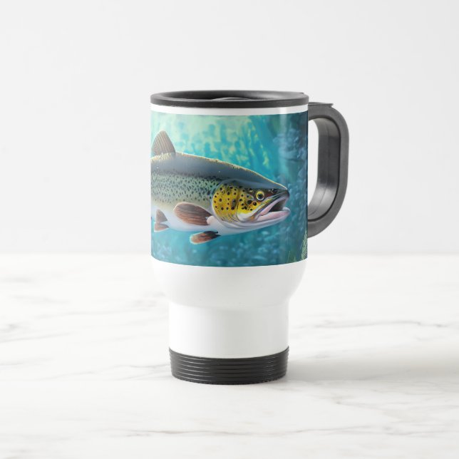 Mug De Voyage Musique de voyage thermique de truite (Devant droit)