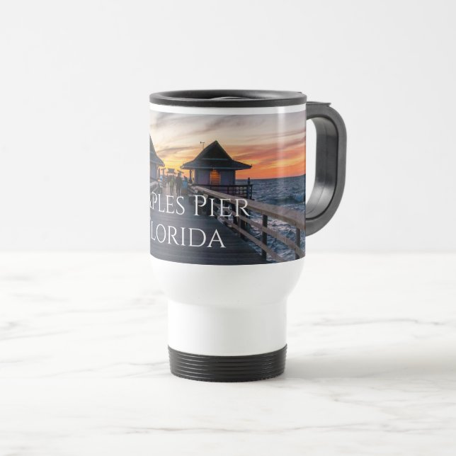 Mug De Voyage Naples Pier Floride Ocean Sunset (Devant droit)