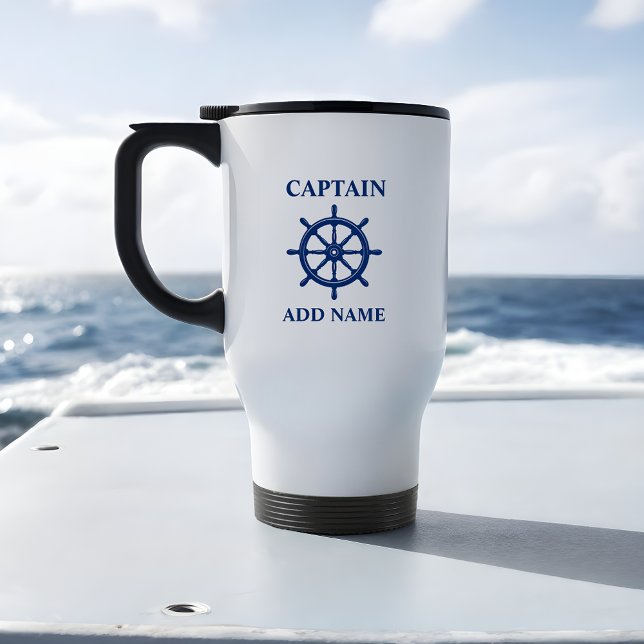 Mug De Voyage Navires Roue, avec nom de capitaine ou de bateau (Créateur téléchargé)