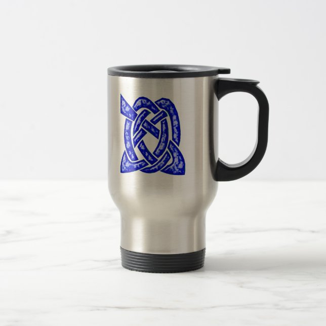 Mug De Voyage Noeud celtique 6 bleu-foncé (Droit)