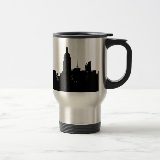 Mug De Voyage Noir blanc New York Silhouette (Droit)