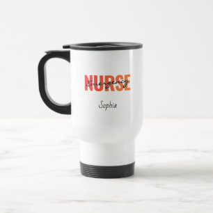 Mug De Voyage Nom d'infirmière d'urgence personnalisé