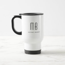 Mug De Voyage Nom du monogramme élégant moderne