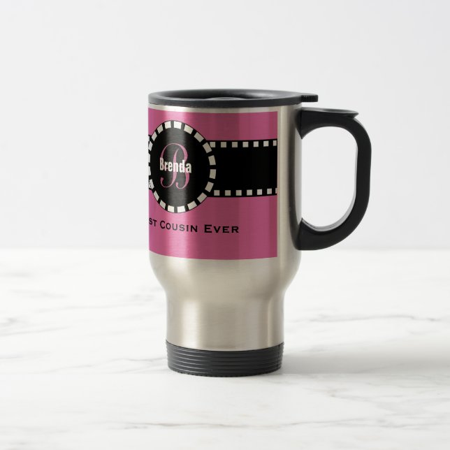 Mug De Voyage Nom fait sur commande V03 du meilleur monogramme (Droit)