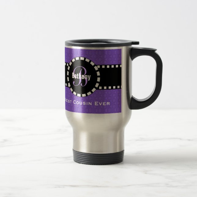 Mug De Voyage Nom fait sur commande V05 du meilleur monogramme (Droit)