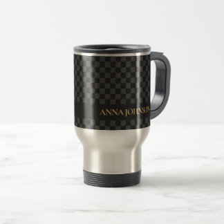 Mug De Voyage Nom personnalisé À damiers Motif