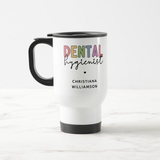 Mug De Voyage Nom personnalisé Dental Hygienist RDH Cadeaux (Gauche)