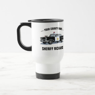 Mug De Voyage Nom personnalisé du véhicule de police vintage