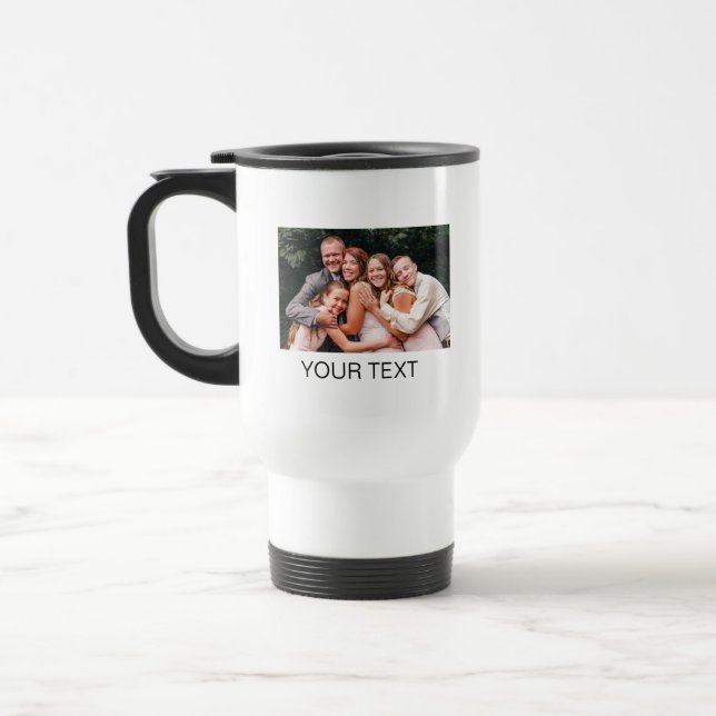 Mug De Voyage Nom personnalisé Photo Collage Monogramme Cadeau (Gauche)