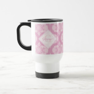 Mug De Voyage Nom Personnalisé Retro 1970 Preppy In Pink Mandala
