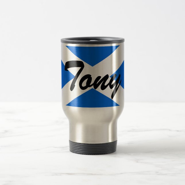 Mug De Voyage Nom personnalisé Scottish Flag mugcn (Centre)