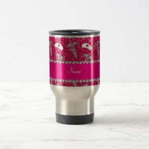 Mug De Voyage Nom rose rose parties scintillant infirmière casqu