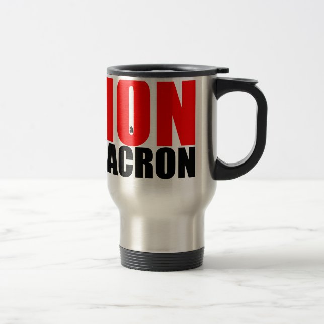 MUG DE VOYAGE NON À MACRON (Droit)