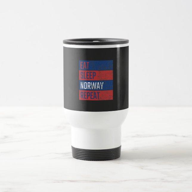Mug De Voyage Norvège - Mangez le sommeil Norvège Répéter (Centre)