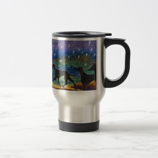Mug De Voyage Nous trois chiens de lévrier (Droit)