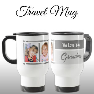 Mug De Voyage Nous vous aimons grand-mère ajouter des photos bla