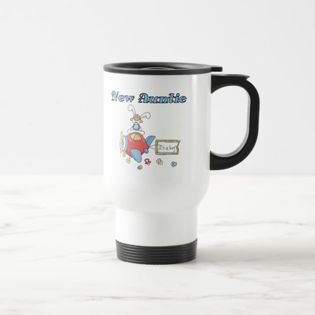 Mug De Voyage Nouvelle tante - T-shirts et cadeaux d'avion (Droite)