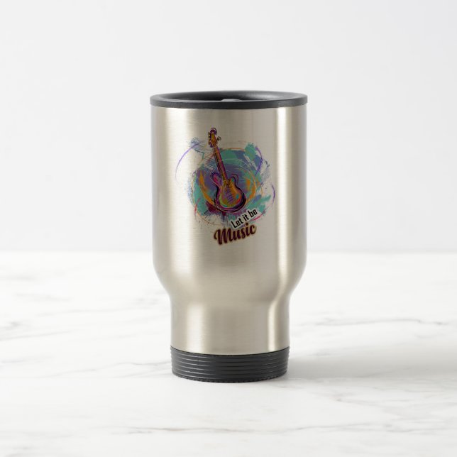 Mug De Voyage numériquement conception de guitare peinte (Centre)