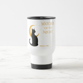 Mug De Voyage Observateur de la nuit - Chat noir d'Halloween