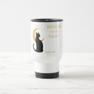 Mug De Voyage Observateur de la nuit - Chat noir d'Halloween