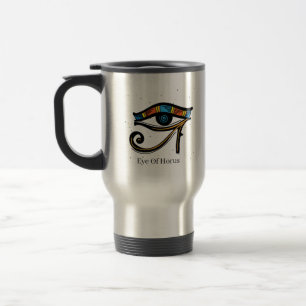 Mug De Voyage OEil de Horus sur papyrus, hiéroglyphes égyptiens