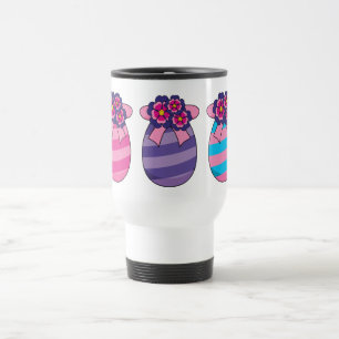 Mug De Voyage Oeufs de Pâques aux fleurs et au ruban