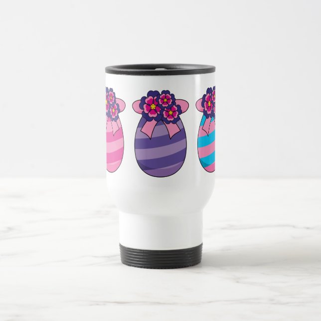 Mug De Voyage Oeufs de Pâques aux fleurs et au ruban (Centre)