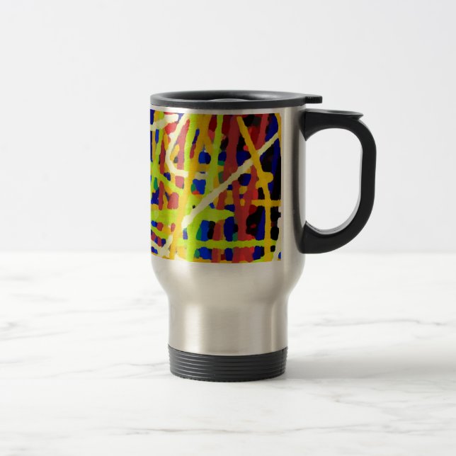 Mug De Voyage Oeuvre Abstraite colorée (Droit)
