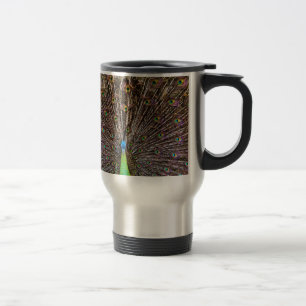 Mug De Voyage Œuvre d'art élégante de paon et de plume