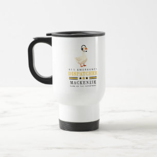 Mug De Voyage Oie personnalisée de répartiteur 911 avec casque