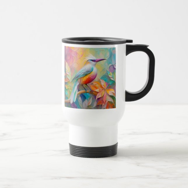 Mug De Voyage Oiseau à poitrine rouge à bec rose (Droite)
