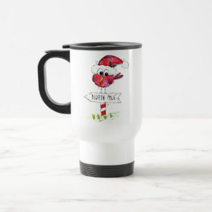 Mug De Voyage Oiseau de Noël blanc