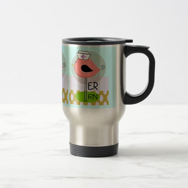 Mug De Voyage Oiseau d'infirmière de chambre de secours rétro (Droit)