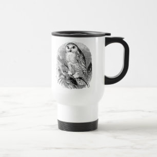 Mug De Voyage Oiseaux de hiboux personnalisés par oiseau blanc