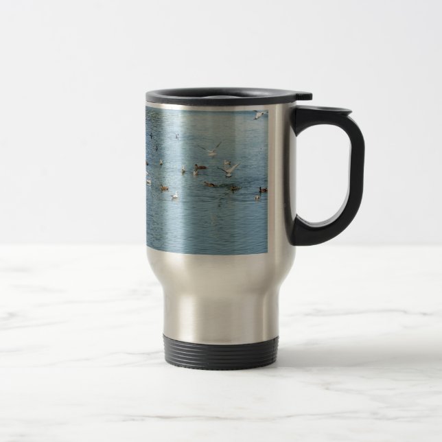 Mug De Voyage Oiseaux Sur La Rivière D'Été (Droit)