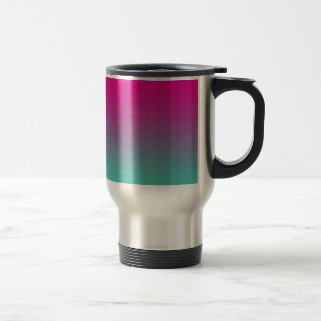 Mug De Voyage Ombre pourpre et turquoise magenta (Droit)