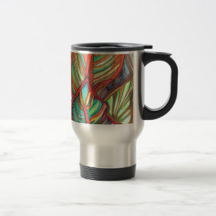 Mug De Voyage Orange Canna feuille aquarelle art original