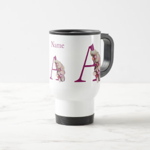 Mug De Voyage Orchidée Élégante Monogramme Initiale A Votre Nom
