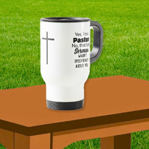 Mug De Voyage Oui, je suis un pasteur, sermon croix