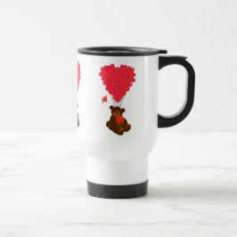 Mug De Voyage Ours en peluche et ballons cardiaques