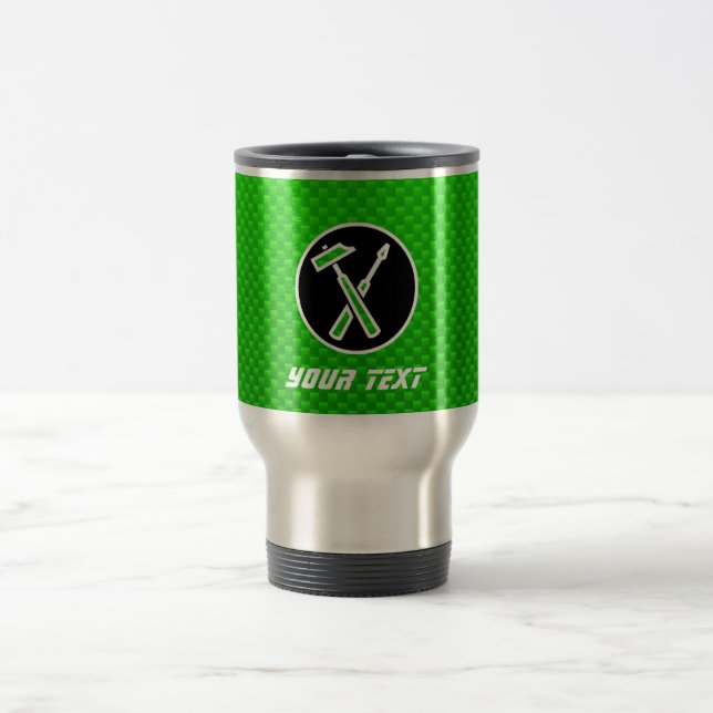 Mug De Voyage Outils verts de charpentier (Centre)