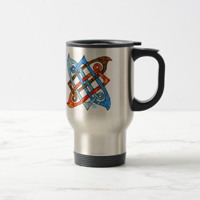 Mug De Voyage Pagan Celte noeud Terre Air Fire Éléments d'eau (Droit)
